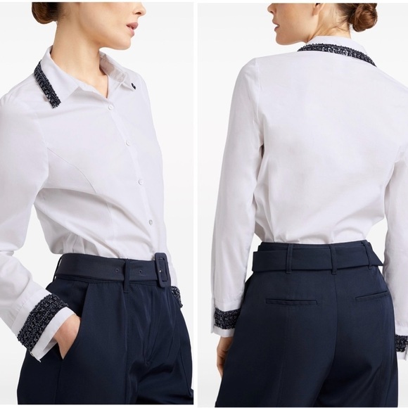 Cinq A Sept Ellery embellished two-piece top blouse with removable vest Medium - Picture 4 of 13